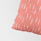 Boho, Raindrop, Mudcloth, Coral Pillow Sham Gallery Image 4