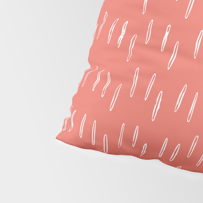 Boho, Raindrop, Mudcloth, Coral Pillow Sham Gallery Image 4