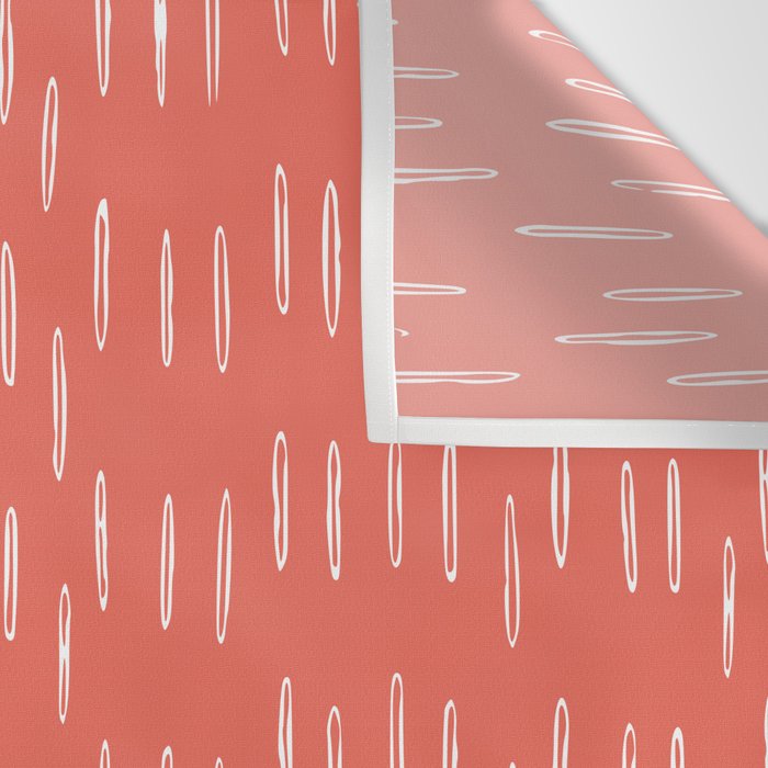 Boho, Raindrop, Mudcloth, Coral Wall Tapestry Gallery Image 3