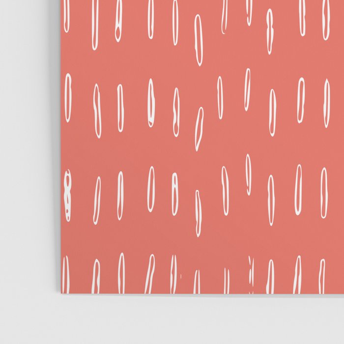 Boho, Raindrop, Mudcloth, Coral Poster Gallery Image 3