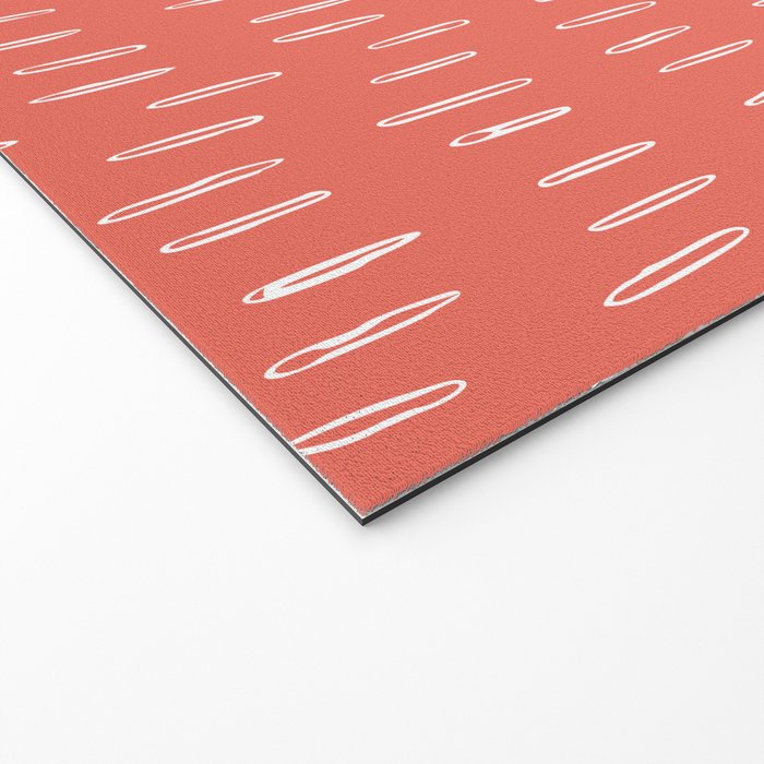Boho, Raindrop, Mudcloth, Coral Welcome Mat Gallery Image 2