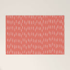 Boho, Raindrop, Mudcloth, Coral Welcome Mat Gallery Image 1