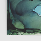 Land and Water Abstract Ink Painting Blues and Greens Poster Gallery Image 3