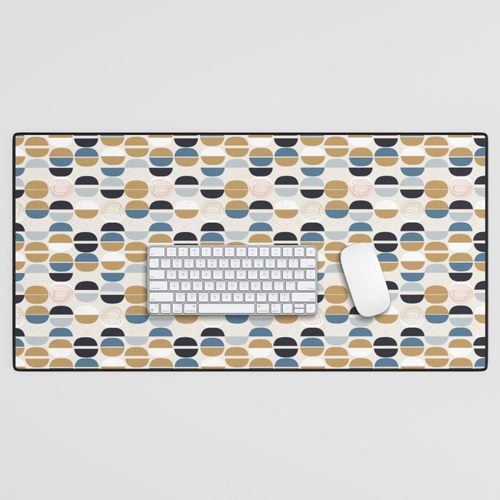 Mid century geometric pattern Desk Mat Gallery Image 1