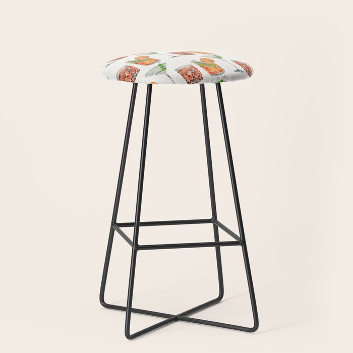 Classic Cocktails  - 1960s Watercolor Lineup Stool Gallery Image 1