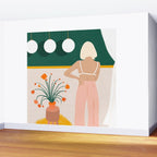Texting, Millennial Woman Young Bohemian High Fashion Love Pastel Home Decor Blush Wall Mural Gallery Image 2