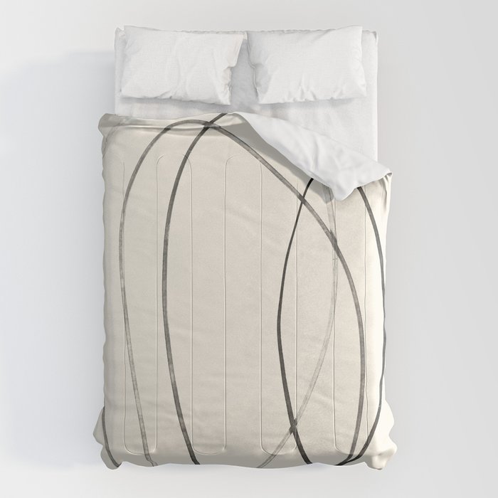 Minimal Abstract Line Art 2 Comforter Gallery Image 1