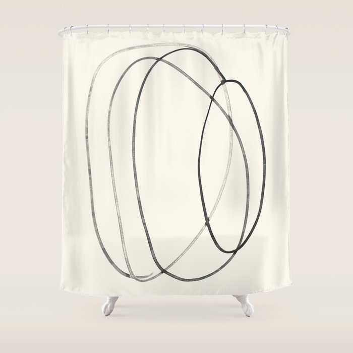 Minimal Abstract Line Art 2 Shower Curtain Gallery Image 1
