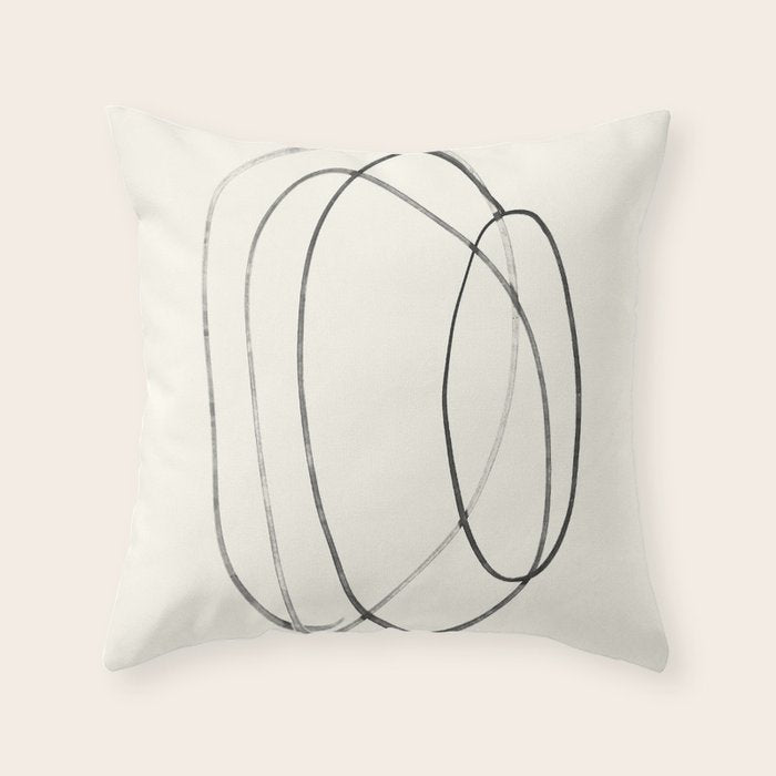Minimal Abstract Line Art 2 Throw Pillow Gallery Image 1