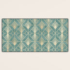 Art Deco Diamonds in Teal and Gold Desk Mat Gallery Image 3