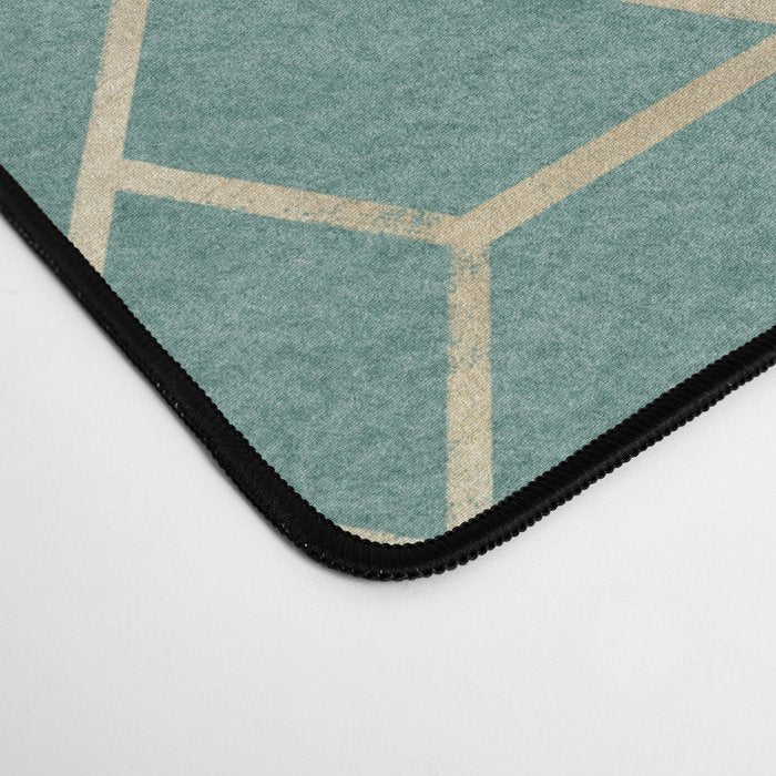 Art Deco Diamonds in Teal and Gold Desk Mat Gallery Image 4