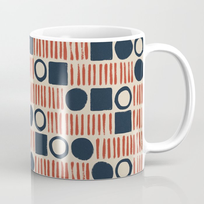 Red & Blue Hand-drawn Pattern #1 Coffee Mug Gallery Image 1