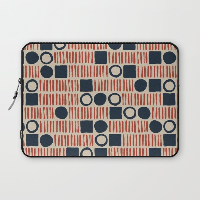 Red & Blue Hand-drawn Pattern #1 Laptop Sleeve Gallery Image 1