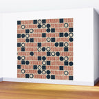 Red & Blue Hand-drawn Pattern #1 Wall Mural Gallery Image 2