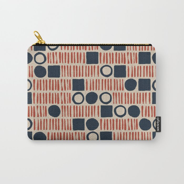 Red & Blue Hand-drawn Pattern #1 Carry All Pouch Gallery Image 1