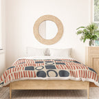 Red & Blue Hand-drawn Pattern #1 Duvet Cover Gallery Image 3