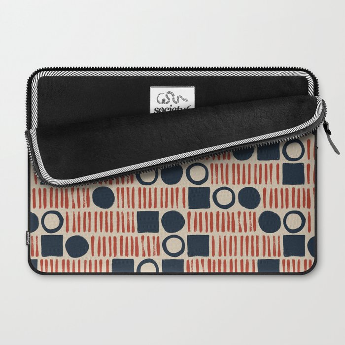 Red & Blue Hand-drawn Pattern #1 Laptop Sleeve Gallery Image 2