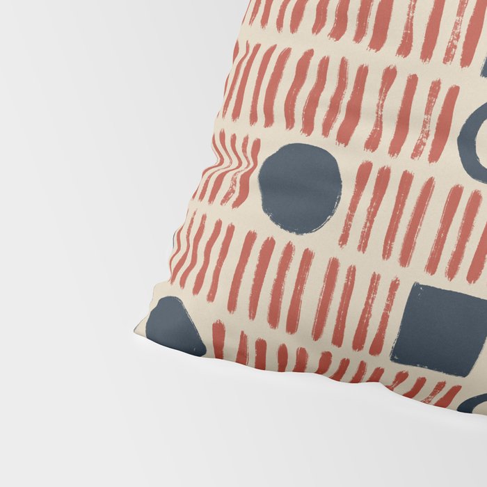 Red & Blue Hand-drawn Pattern #1 Pillow Sham Gallery Image 4