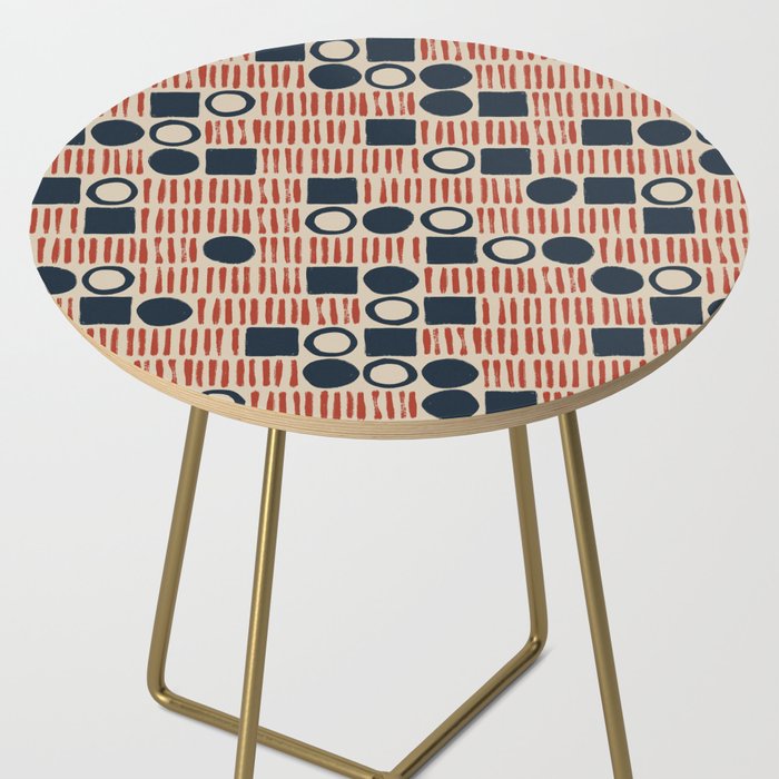 Red & Blue Hand-drawn Pattern #1 Side Table Gallery Image 2