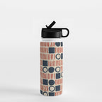 Red & Blue Hand-drawn Pattern #1 Water Bottle Gallery Image 1