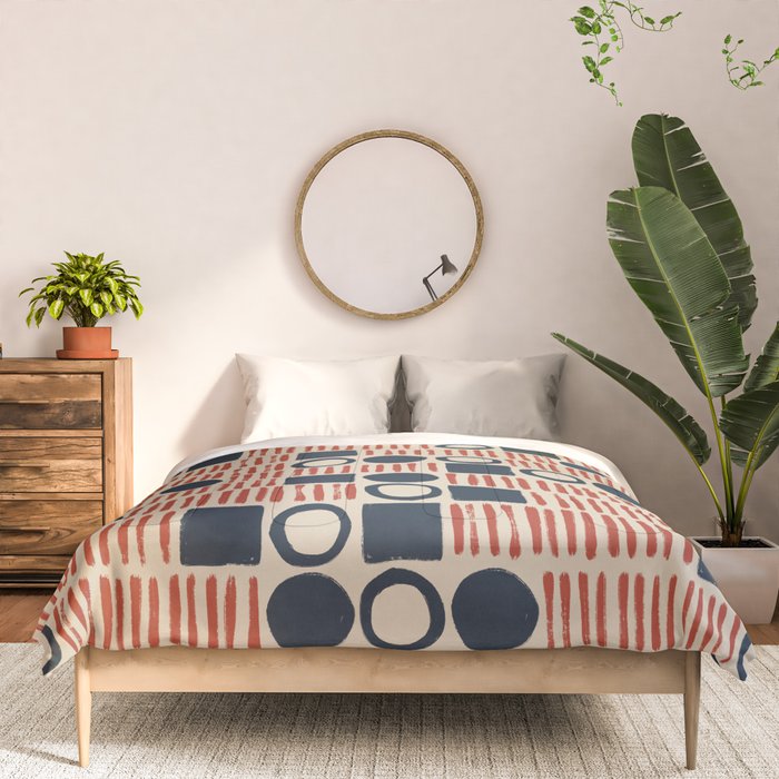 Red & Blue Hand-drawn Pattern #1 Comforter Gallery Image 3