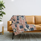 Red & Blue Hand-drawn Pattern #1 Throw Blanket Gallery Image 1