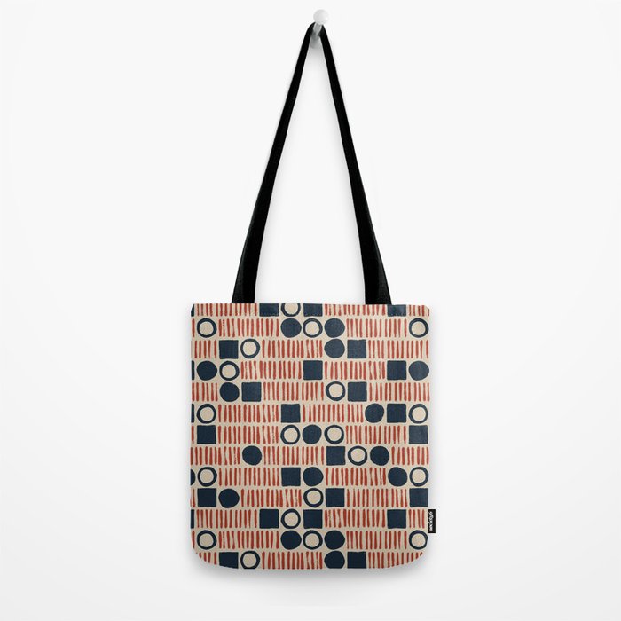 Red & Blue Hand-drawn Pattern #1 Tote Bag Gallery Image 2
