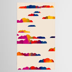 Totem Clouds, Colorful Sky Vibrant Eclectic Bohemian, Abstract Positivity Good Vibes Boho Contemporary Modern Painting Tablecloth Gallery Image 2