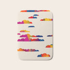Totem Clouds, Colorful Sky Vibrant Eclectic Bohemian, Abstract Positivity Good Vibes Boho Contemporary Modern Painting Bath Mat Gallery Image 1