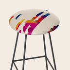 Totem Clouds, Colorful Sky Vibrant Eclectic Bohemian, Abstract Positivity Good Vibes Boho Contemporary Modern Painting Stool Gallery Image 2