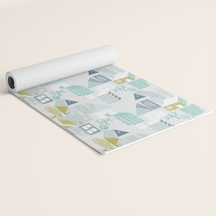 bonjour ma vie; City life collection, soft grey  Yoga Mat Gallery Image 2