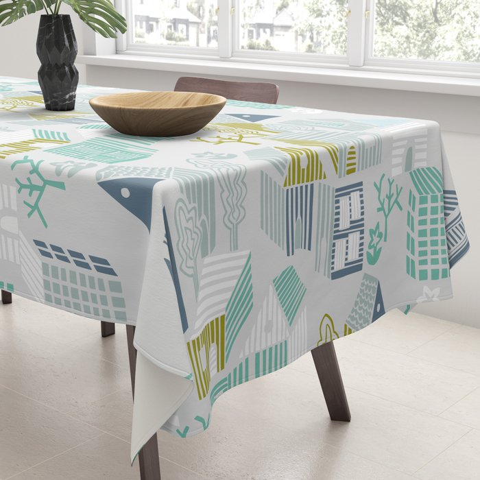 bonjour ma vie; City life collection, soft grey  Tablecloth Gallery Image 3