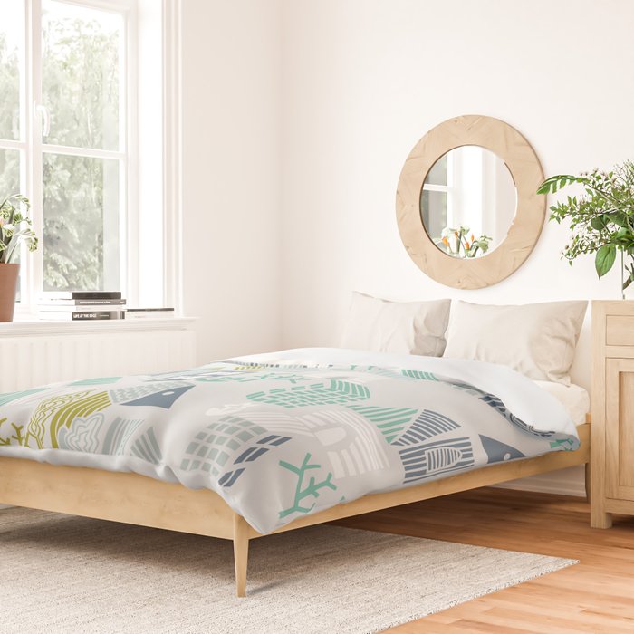 bonjour ma vie; City life collection, soft grey  Duvet Cover Gallery Image 2