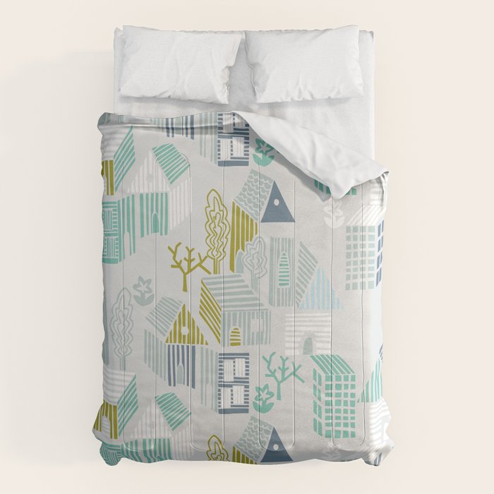 bonjour ma vie; City life collection, soft grey  Comforter Gallery Image 6