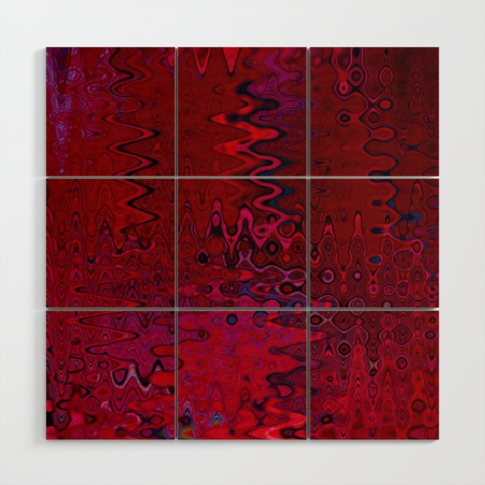 Red And Purple Abstract Painting Wood Wall Art