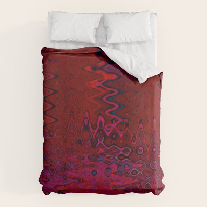 Red And Purple Abstract Painting Duvet Cover