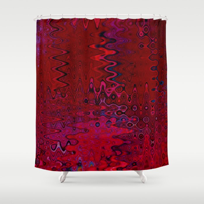 Red And Purple Abstract Painting Shower Curtain Gallery Image 1