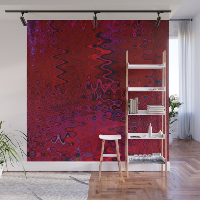 Red And Purple Abstract Painting Wall Mural Gallery Image 1