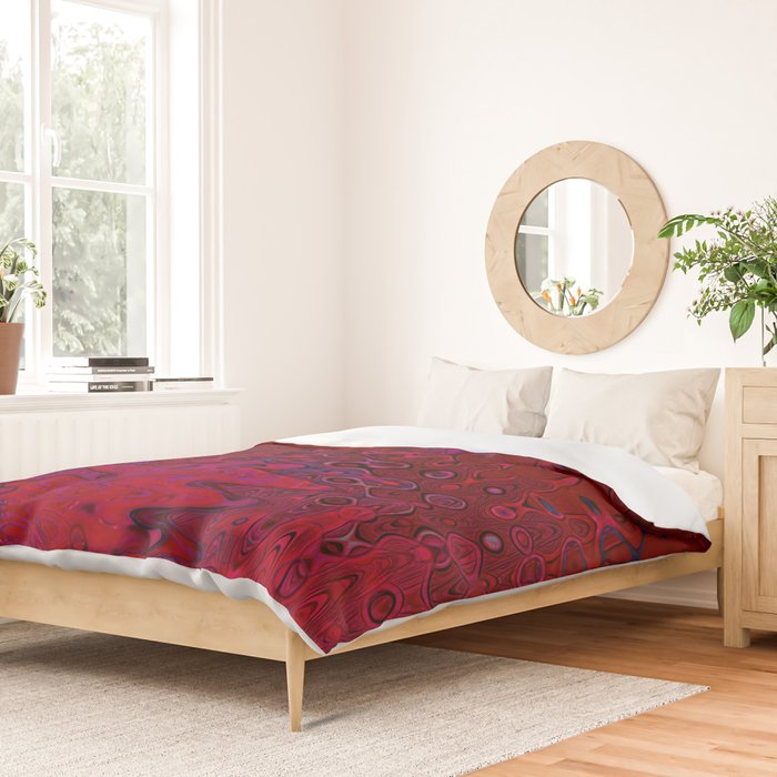 Red And Purple Abstract Painting Duvet Cover Gallery Image 2