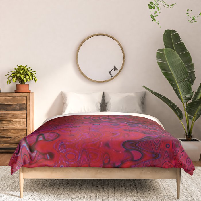 Red And Purple Abstract Painting Comforter Gallery Image 3