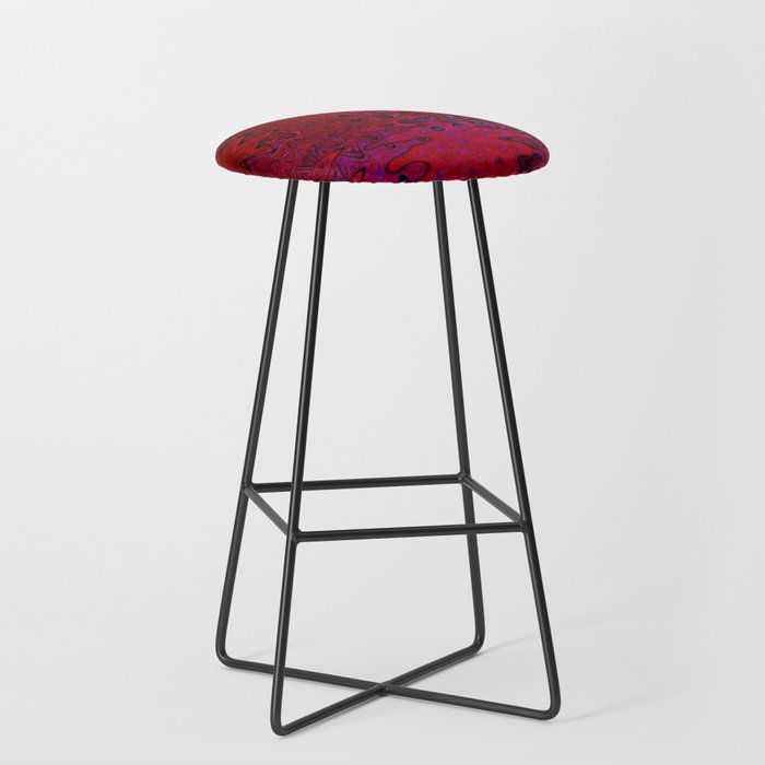 Red And Purple Abstract Painting Stool Gallery Image 1