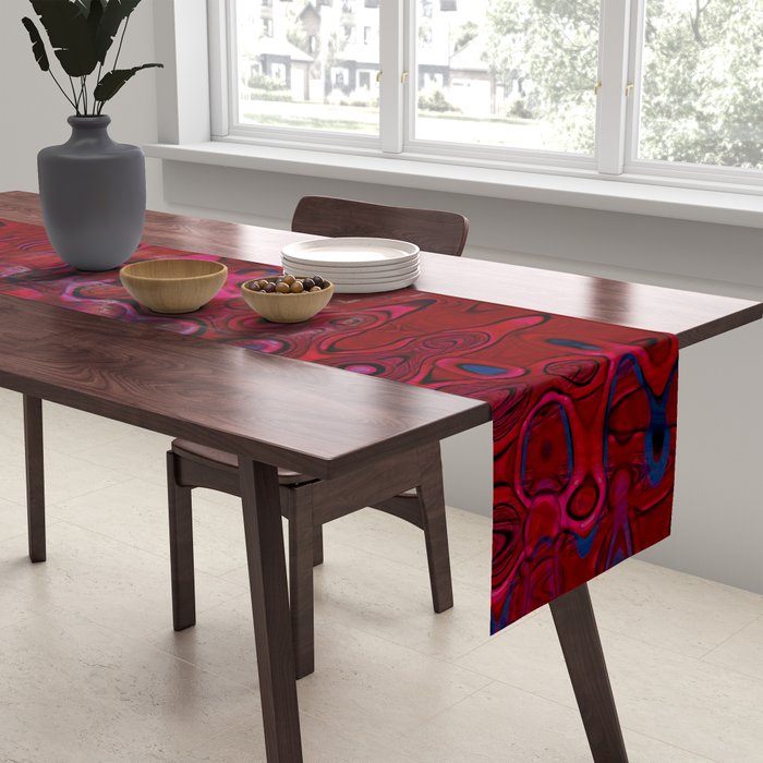 Red And Purple Abstract Painting Table Runner Gallery Image 2