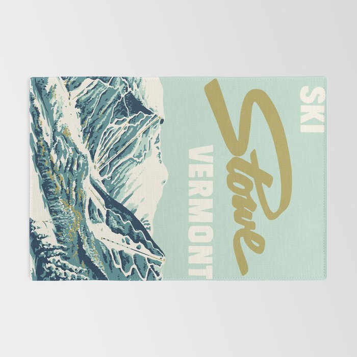 2021 Ski Stowe Vermont Vintage Poster  Rug Gallery Image 2
