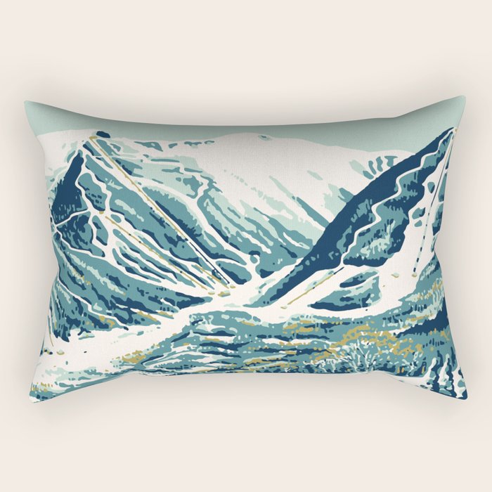 2021 Ski Stowe Vermont Vintage Poster  Rectangular Pillow Gallery Image 1