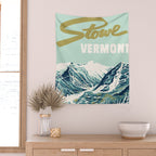 2021 Ski Stowe Vermont Vintage Poster  Wall Tapestry Gallery Image 2