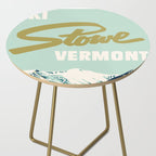 2021 Ski Stowe Vermont Vintage Poster  Side Table Gallery Image 2