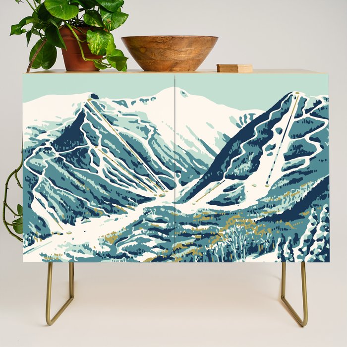 2021 Ski Stowe Vermont Vintage Poster  Credenza Gallery Image 1