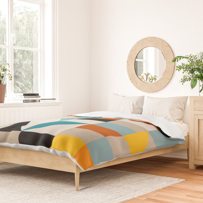 Modern Abstract Geometric Bold Colorful Artwork Duvet Cover Gallery Image 2