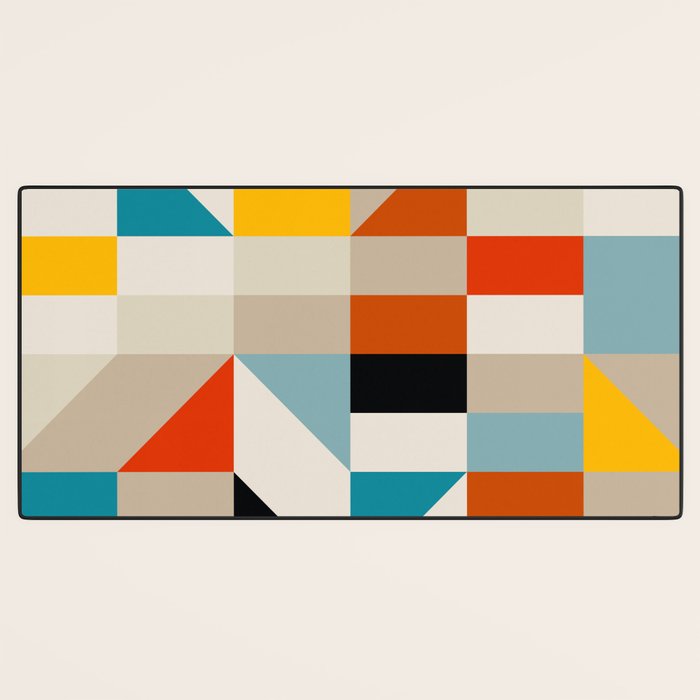 Modern Abstract Geometric Bold Colorful Artwork Desk Mat Gallery Image 3
