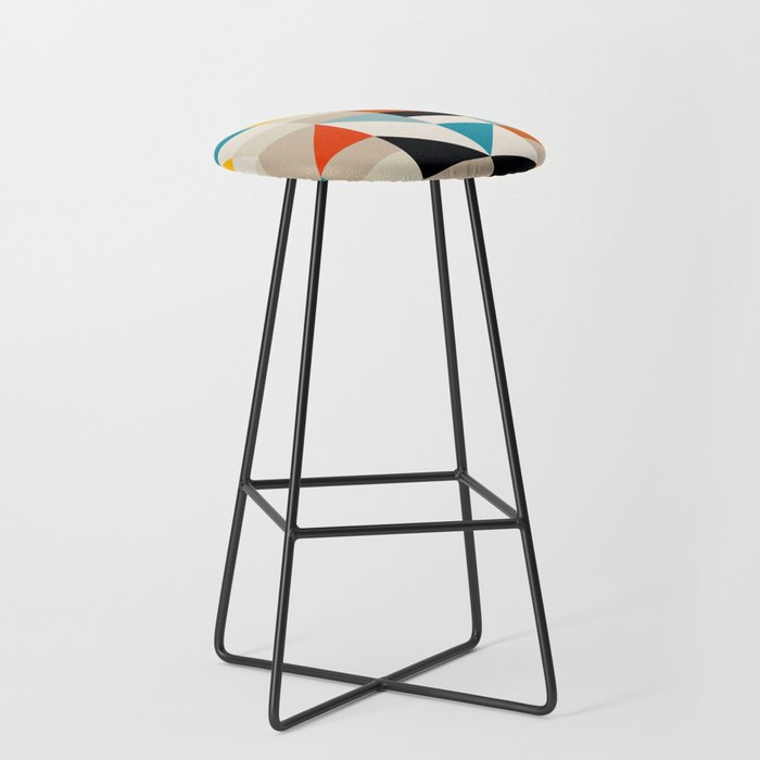 Modern Abstract Geometric Bold Colorful Artwork Stool Gallery Image 1